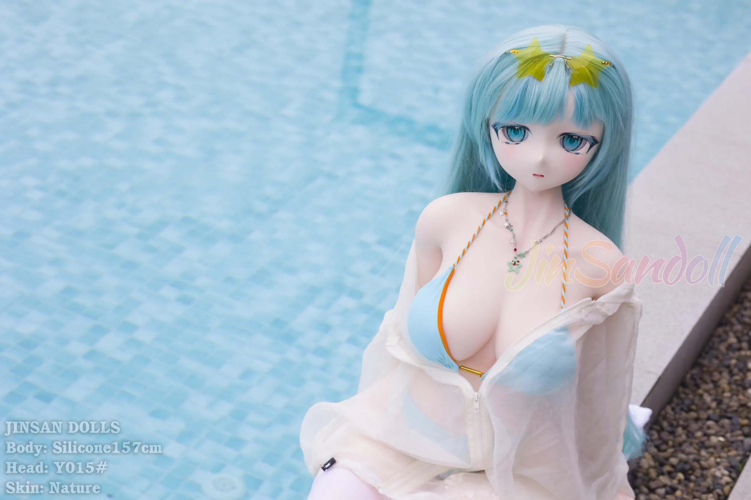 157cm (5ft2) E-Cup Patung Cinta Anime Hidup Silikon Patung Seks Kepala #Y015